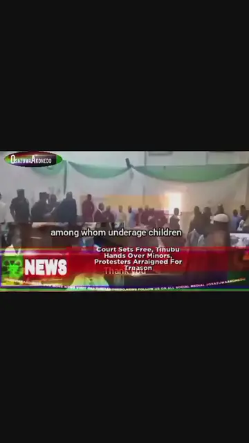 'Video thumbnail for Court Sets Free, Tinubu Hands Over Minors, Protesters Arraigned For Treason '