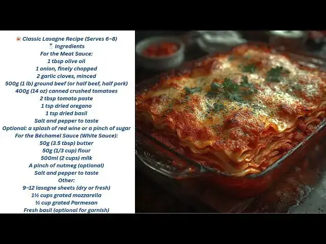 'Video thumbnail for How to make classic lasagne'
