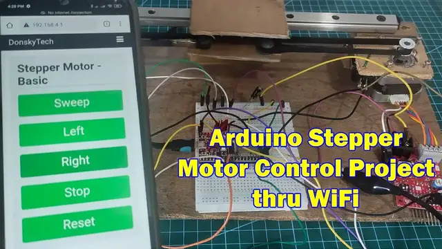 'Video thumbnail for Arduino Stepper Motor Control Project thru WiFi'