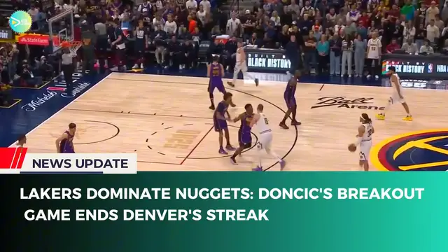 'Video thumbnail for Lakers Dominate Nuggets: Doncic's Breakout Game Ends Denver's Streak'