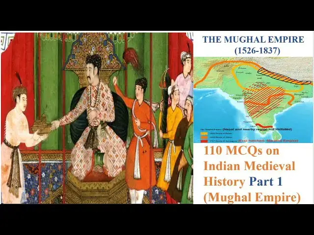 'Video thumbnail for Medieval History/Mughal Empire (PART 1) 110 MCQs for all competitive exams'