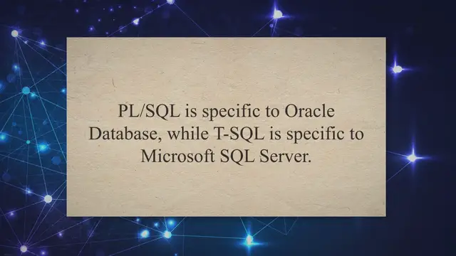 'Video thumbnail for PL/SQL vs. T-SQL: A Comprehensive Comparison of Procedural SQL Languages'