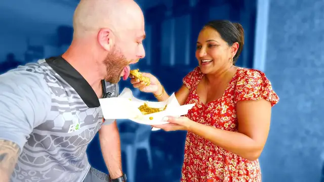 'Video thumbnail for TRINIDADIAN STREET FOOD Breakfast!! Doubles & Shrimp Pies in Orlando, Florida!!'