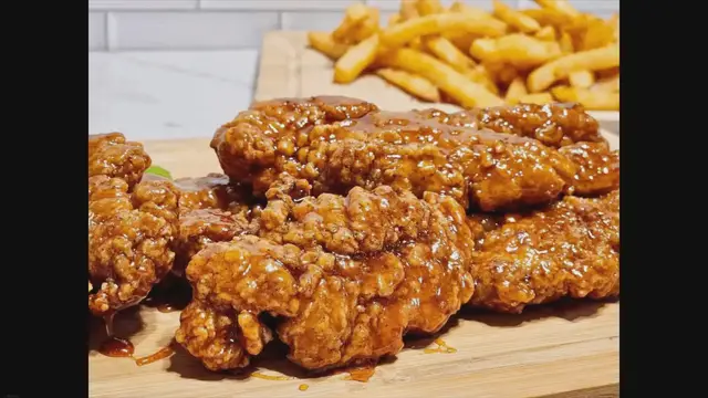 'Video thumbnail for Spicy BBQ Chicken Strips: A Family-Friendly Favorite - Krystel's Cooking'