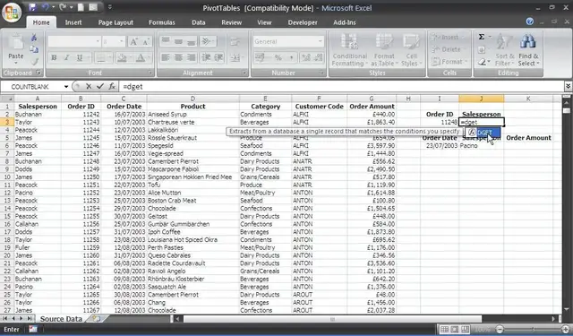 'Video thumbnail for Using the DGET Function in Excel'