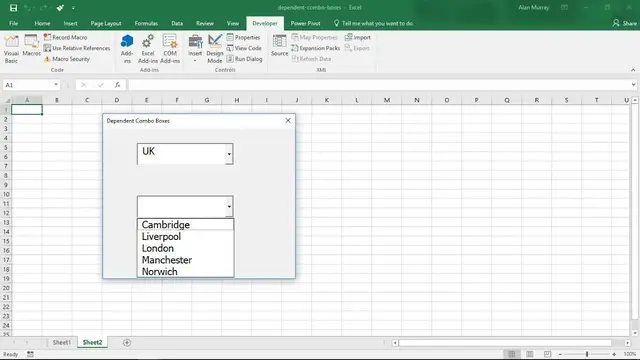 'Video thumbnail for Create Dependent Combo Boxes on a Userform - Excel VBA'