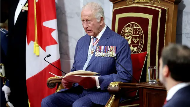 'Video thumbnail for King Charles III delivers rare royal speech to Canada’s Parliament, backing sovereignty'