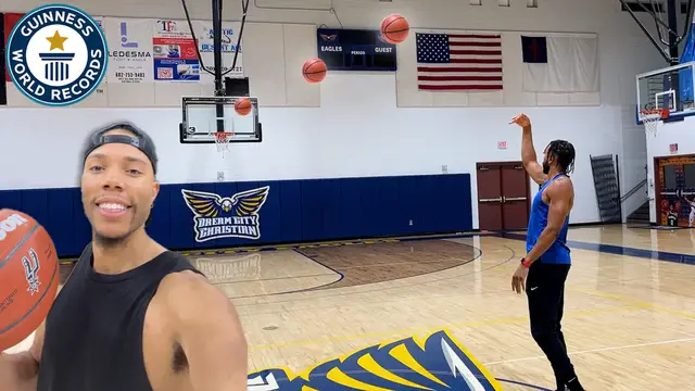 'Video thumbnail for Jeremy Ware sets three Guinness World Records with basketball feats'