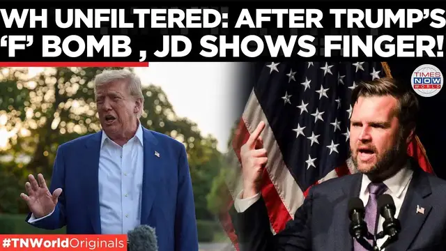 'Video thumbnail for JD Vance Flips Middle Finger On Stage After Trump’s F-Bomb Explosion! | Times Now World'