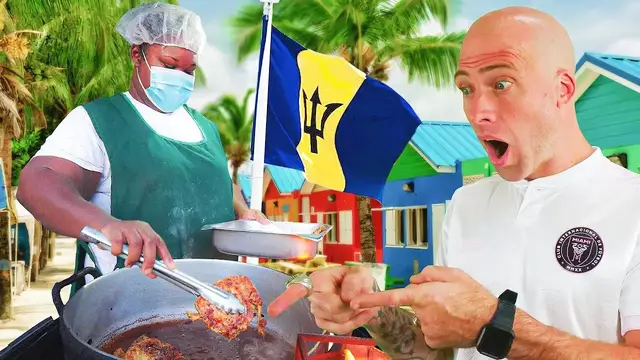 'Video thumbnail for BAJAN STREET FOOD at Night! FOOD TOUR in Bridgetown, Barbados!'