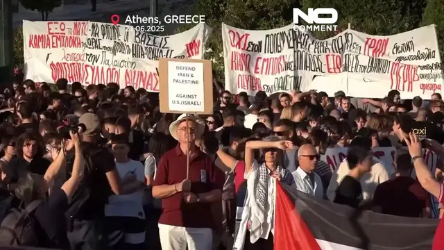 'Video thumbnail for Greece: Thousands protest over US strikes on Iran nuclear sites'