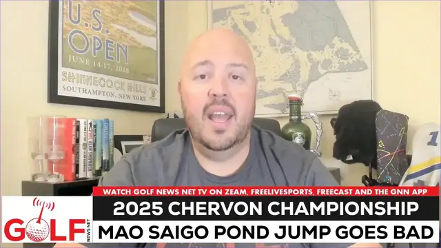 'Video thumbnail for Chevron champ Mao Saigo makes pond jump but can't swimg'