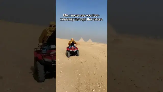 'Video thumbnail for Funny ATV Ride in Sahara Desert Near Pyramids'