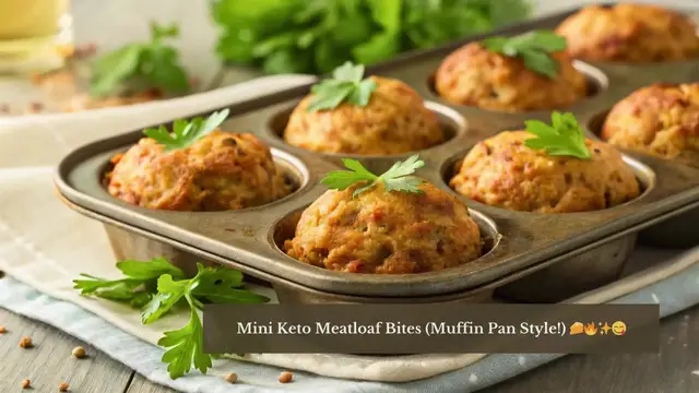 'Video thumbnail for Mini Muffin Pan Keto Meatloaf Bites | Easy Muffin Pan Recipe'