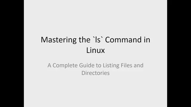 'Video thumbnail for Master the ls Command in Linux | List Files Like a Pro! 🚀'