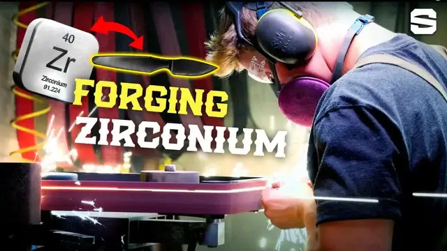 'Video thumbnail for (343) zirconium knife forging: crafting a blade from rare metal'