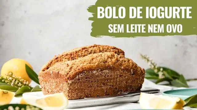 'Video thumbnail for Bolo de iogurte sem leite nem ovo - vegano - Especial dia da Mãe'