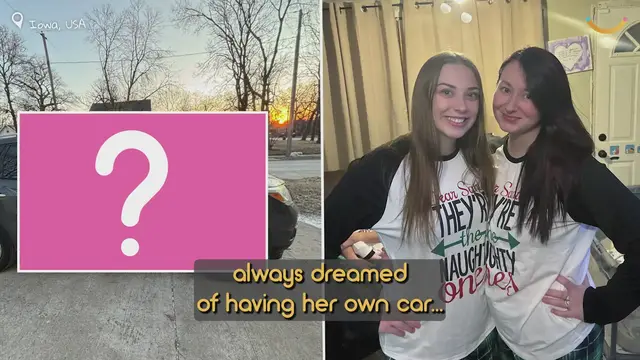 'Video thumbnail for Sister Surprises Sibling With Car She'd Been Saving For | Happily TV'