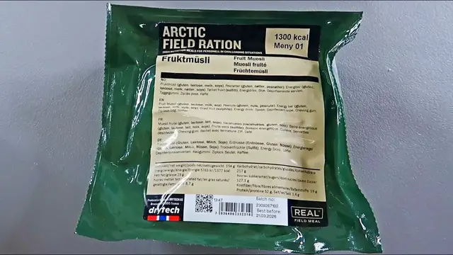'Video thumbnail for Tasting Norwegian Arctic Field Ration Menu #1 Military MRE Meal Ready to Eat'