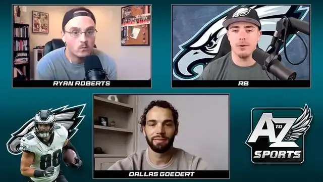 'Video thumbnail for Where does the 2024 Eagles team rank all time? Dallas Goedert answers'