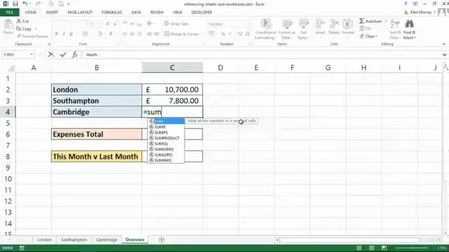 'Video thumbnail for Excel Formulas Part 5: Reference Sheets and Another Workbook'