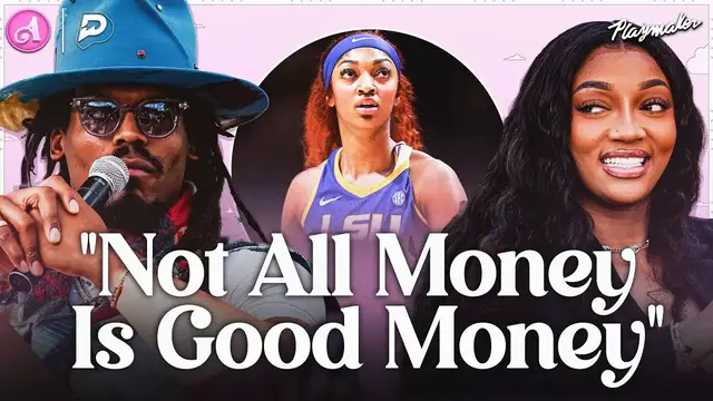 'Video thumbnail for Cam Newton & Angel Reese Discuss The Pros & Cons Of NIL Money'