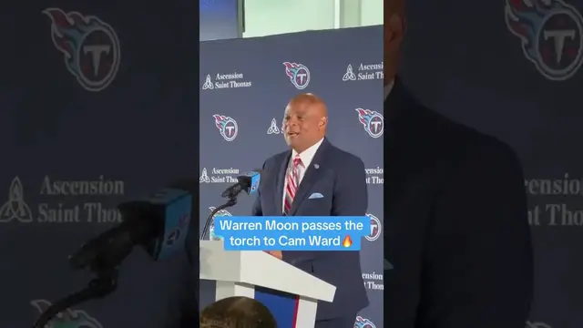 'Video thumbnail for (182) titans unretire no. 1 jersey for cam ward, warren moon passes torch'