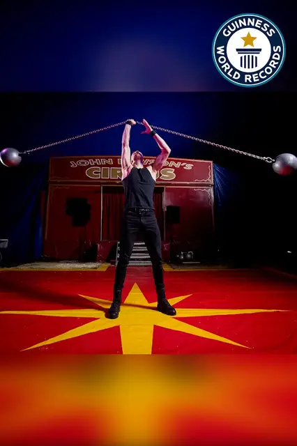 'Video thumbnail for Daniel Teplitski sets record for overhead cannonball twists'