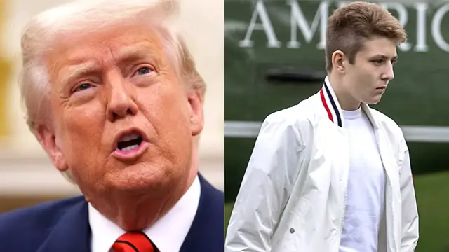 'Video thumbnail for Trump's Bizarre Comments On Barron's Height Are Raising Eyebrows'