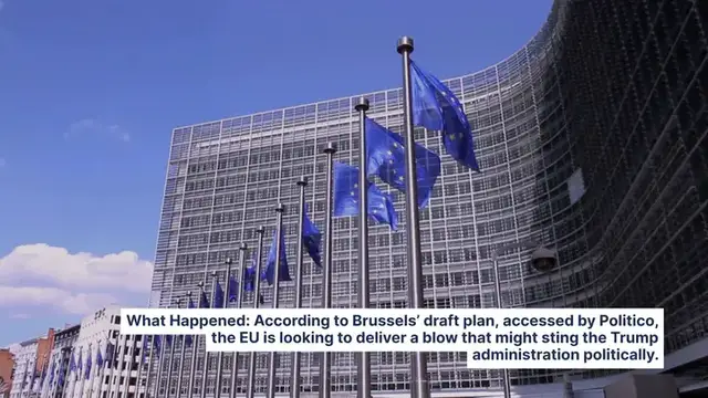 'Video thumbnail for Trump Tariffs Push EU To Hit $23 Billion In US Exports, Including Orange Juice, Poultry, And Steel From Red States'