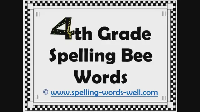 'Video thumbnail for 4th Grade Spelling Bee Words'