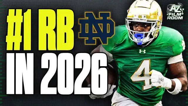 'Video thumbnail for A to Z Sports Film Room: jeremiyah love: notre dame's electrifying running back and 2026 nfl draft prospect'