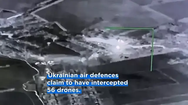 'Video thumbnail for Three killed and dozens injured in Russian overnight drone strikes on Ukraine'