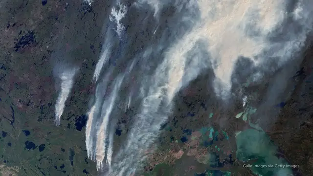 'Video thumbnail for Canadian wildfires prompt states of emergency, send smoke into US'