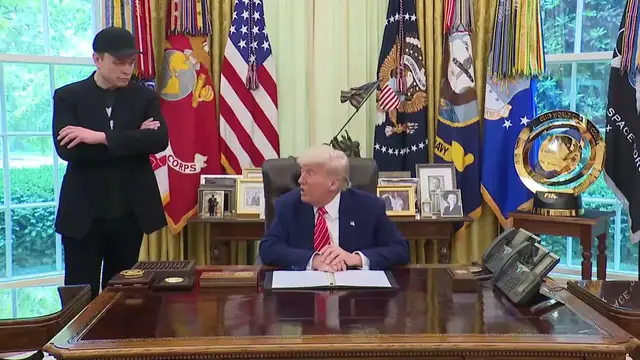 'Video thumbnail for WATCH: Donald Trump piles praise on Elon Musk after 'fallout rumours' - 'He is a great guy!''