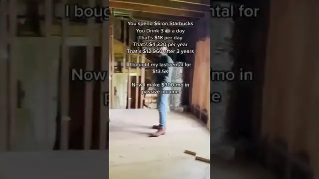 'Video thumbnail for investarters: stop buying starbucks, buy rental property for passive income'