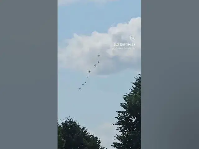 'Video thumbnail for The end of Trooping the Colour flypast (as seen from South Ealing)#london  #londonwithkasia'