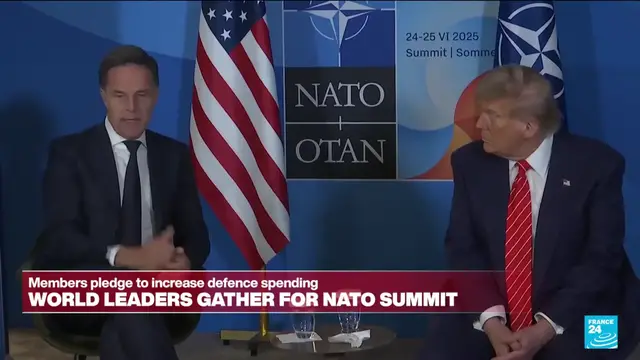 'Video thumbnail for Donald Trump speaks from NATO summit on Iran'