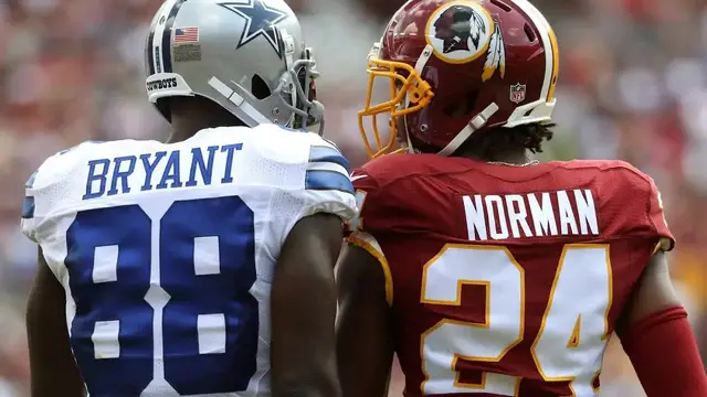 'Video thumbnail for law nation sports: dez bryant vs josh norman: quick nfl film breakdown of cowboys vs redskins'
