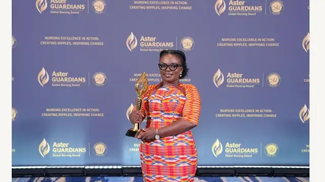'Video thumbnail for Ghanaian Nurse Naomi Ohene Oti wins 2025 Global Nursing Award for cancer care work'