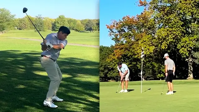 'Video thumbnail for Team of golfers complete course in record time'