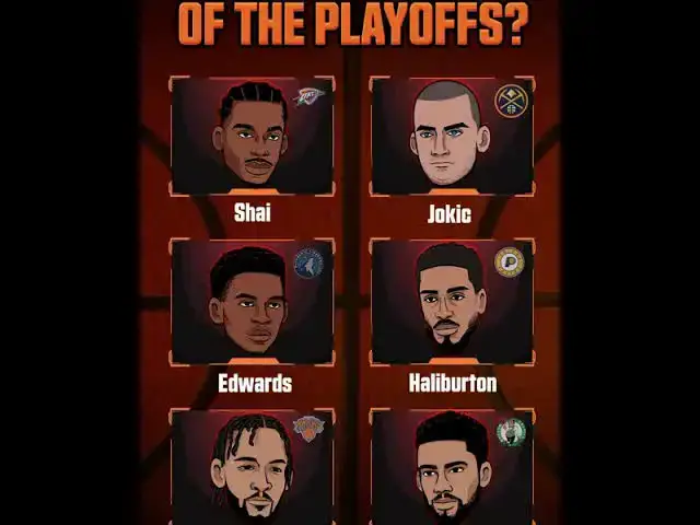 'Video thumbnail for (504) nba playoff mvp candidates: shai, jokic, edwards, haliburton, brunson, tatum #shorts'