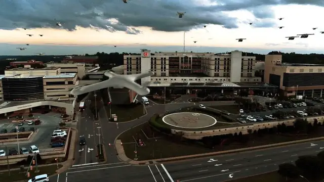 'Video thumbnail for At this hospital, drones are the new medical couriers'