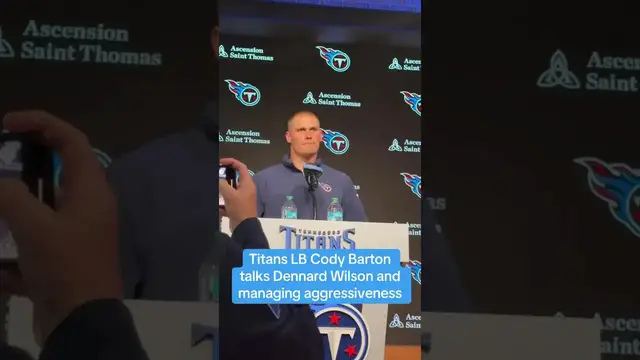'Video thumbnail for (182) titans linebacker cody barton on dennard wilson and aggression'