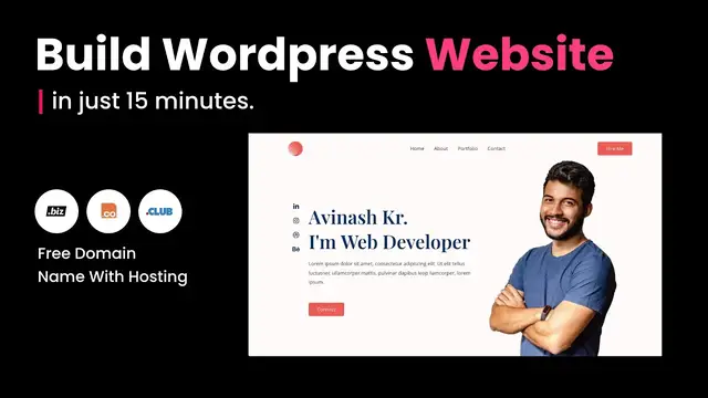 'Video thumbnail for How To Create WordPress Website With Free Domain Name Step by Step'