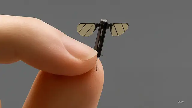'Video thumbnail for China unveils mosquito-sized microdrone for battlefield reconnaissance'