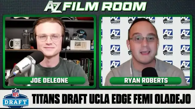 'Video thumbnail for a to z sports film room: femi oladejo: titans' nfl draft 2025 boom or bust pick?'