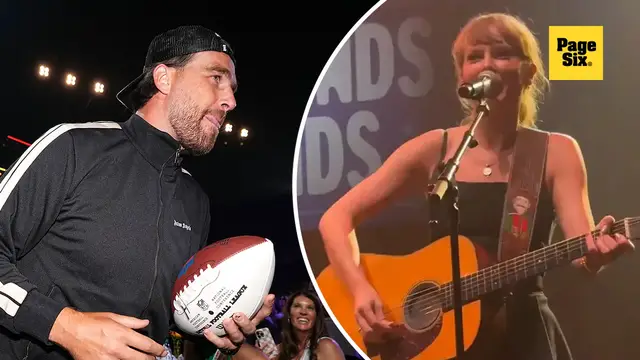 'Video thumbnail for Taylor Swift surprises fans with performance at Travis Kelce's Nashville event'