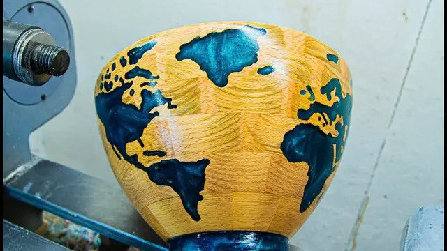 'Video thumbnail for Woodturning - GlobeEarthHybrid Bowl'