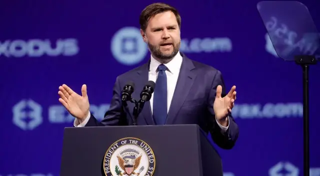 'Video thumbnail for US Vice President Vance touts Trump’s crypto record at Bitcoin conference'